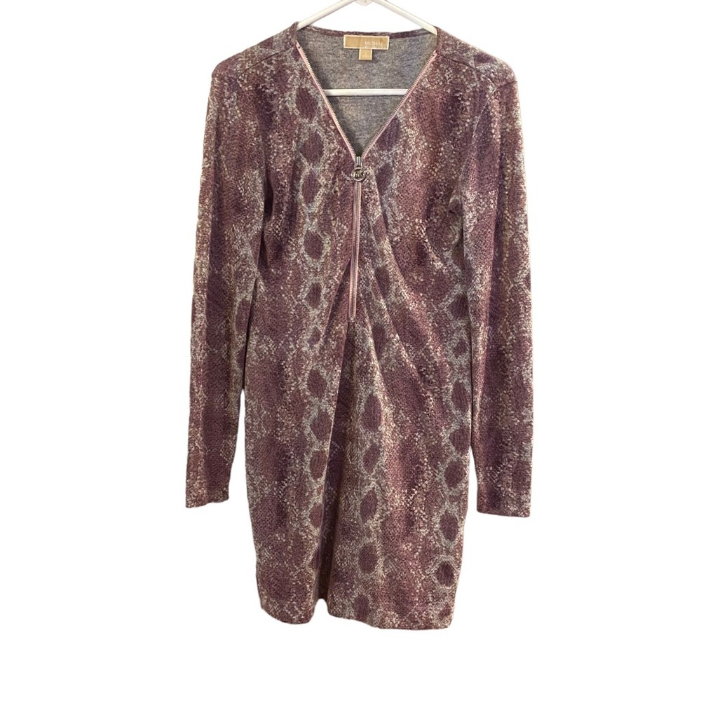 Michael Kors Snakeskin Print Zip Front Dress